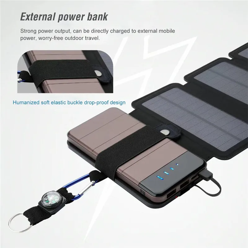Складное зарядное устройство на 10 Вт 5 В 2 А USB-выход солнечная энергия солнечные