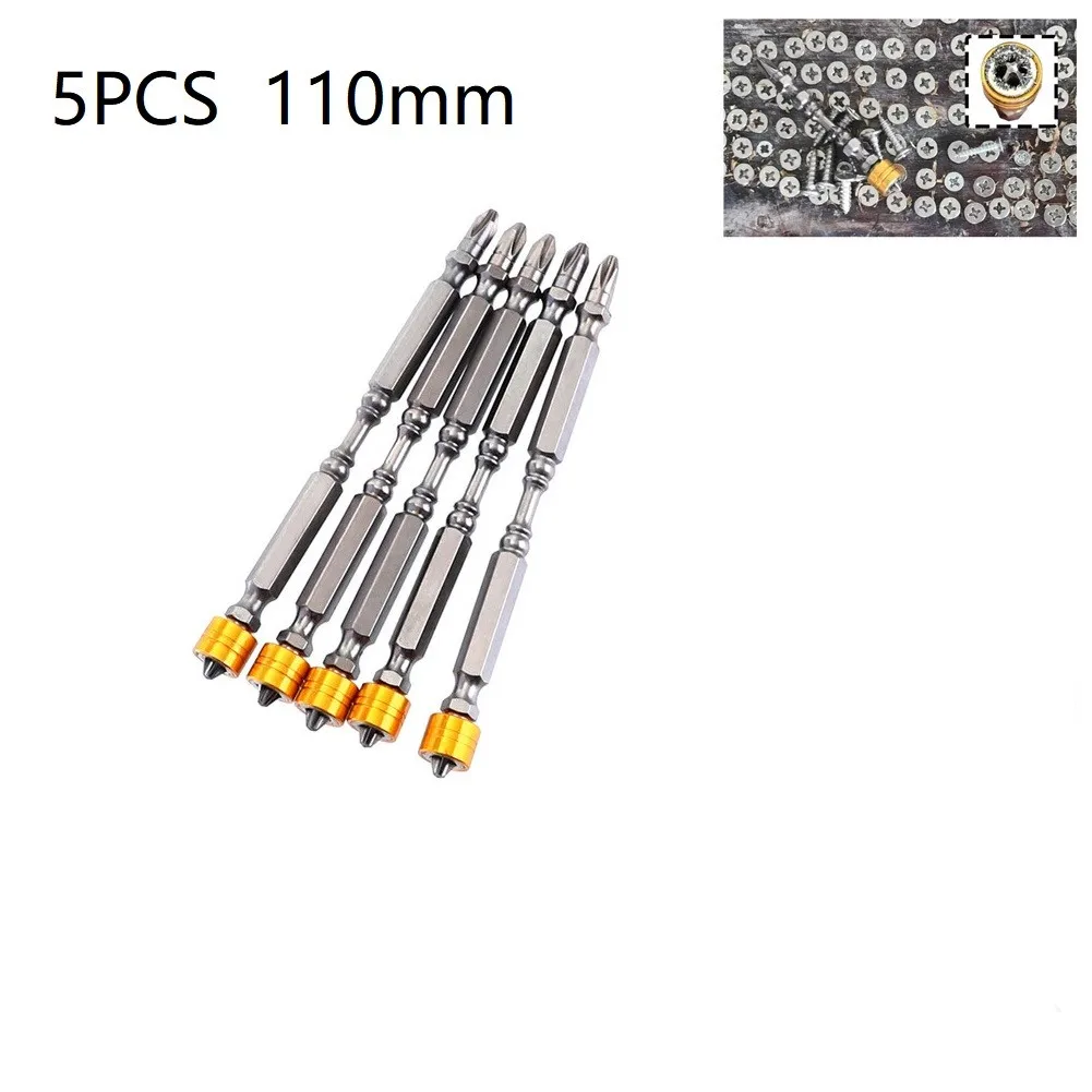 

110mm Drill Bits 5pcs Alloy Steel Bit Cross Double-Headed Drill PH2 S2