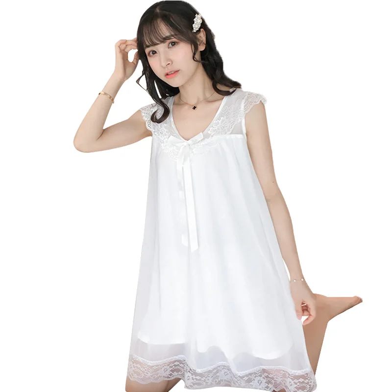 

Palace Nightdress Women 2020 Summer Sexy Lingerie Sexy Nightgown Cotton Loose Korean Version Bathrobe Lounge Negligee