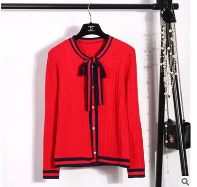 

2019 women bowtie pure color sweater -L1178new