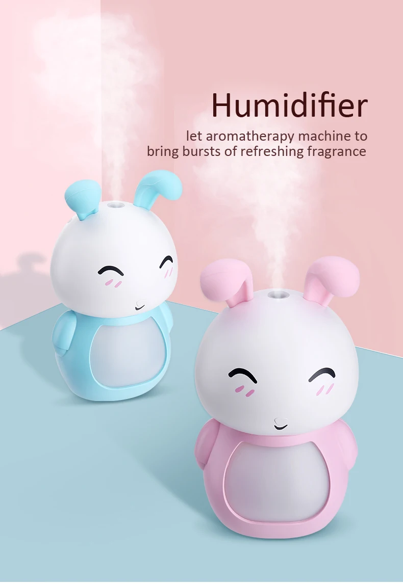 200ML USB Aroma Essential Oil Diffuser Ultrasonic Cool Mist Rabbit Humidifier Air Purifier LED Night light for Office Home Gift | Бытовая