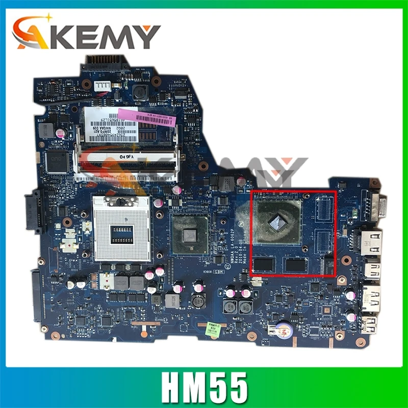 

AKEMY K000104420 LA-6062P Laptop motherboard for TOSHIBA A660 NWQAA REV 2.0 intel HM55 nvidia graphics Mainboard