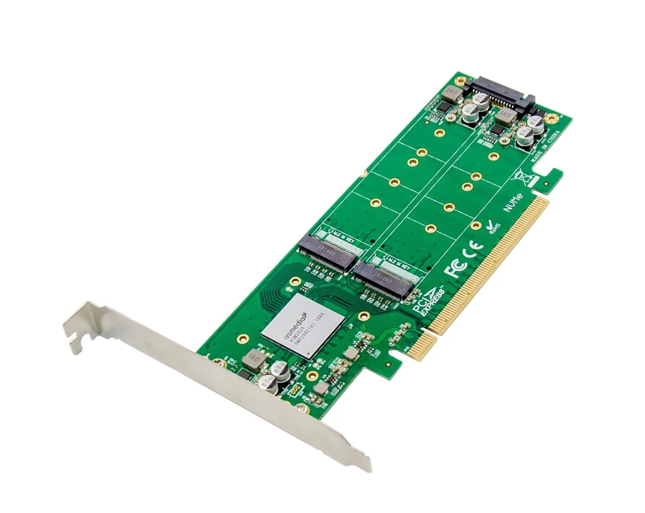 pcie m2 адаптер pci e x16 asm2824 до 4 портов m2 nvme ssd ад