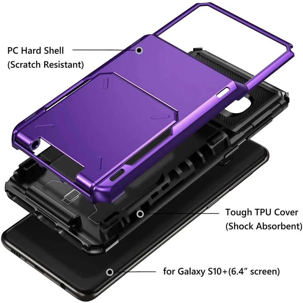 Чехол с отделениями для кредитных карт Samsung Galaxy S10 5G S10E S9 S8 Plus чехол бумажник