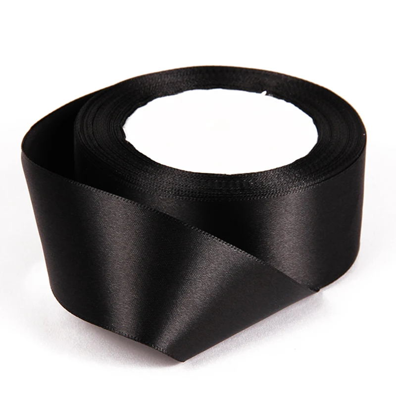 

3mm 6mm 10mm 12mm 15mm 20mm 25mm 40mm 50mm Black Satin Ribbons Christmas Wedding Party Decoration Gift Wrapping Ribbons 22Meters