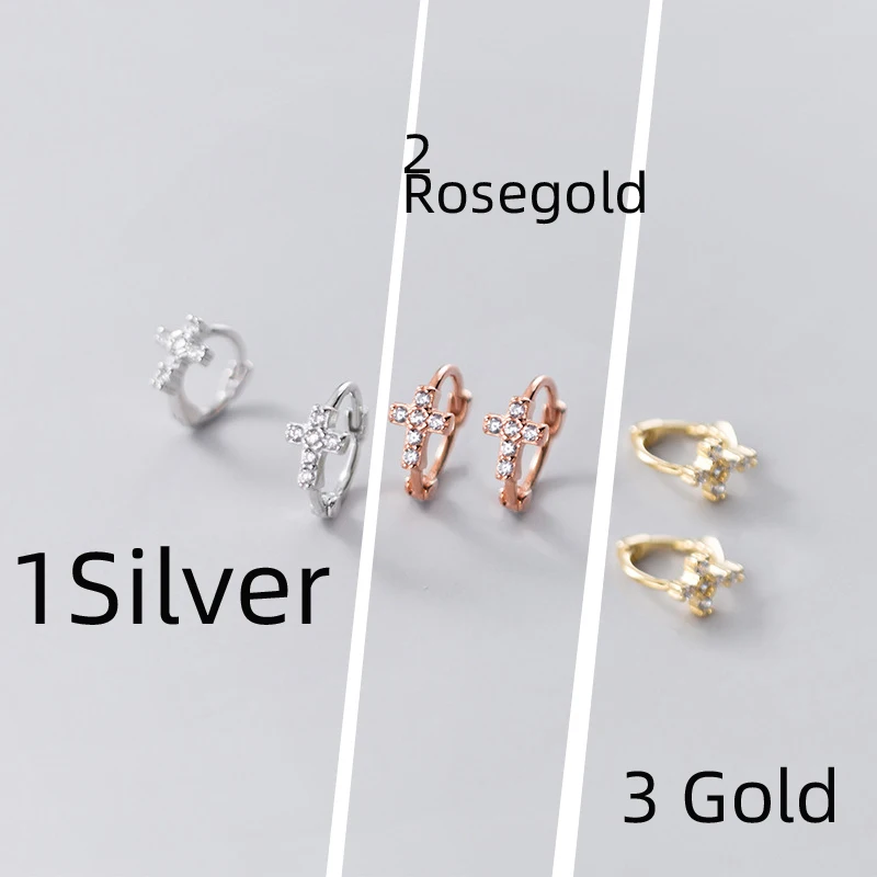 

La Monada Cross Hoop Earrings For Women Silver 925 Fine Women Earrings Jewelry Hoop Earrings 925 Sterling Silver Women Inlay