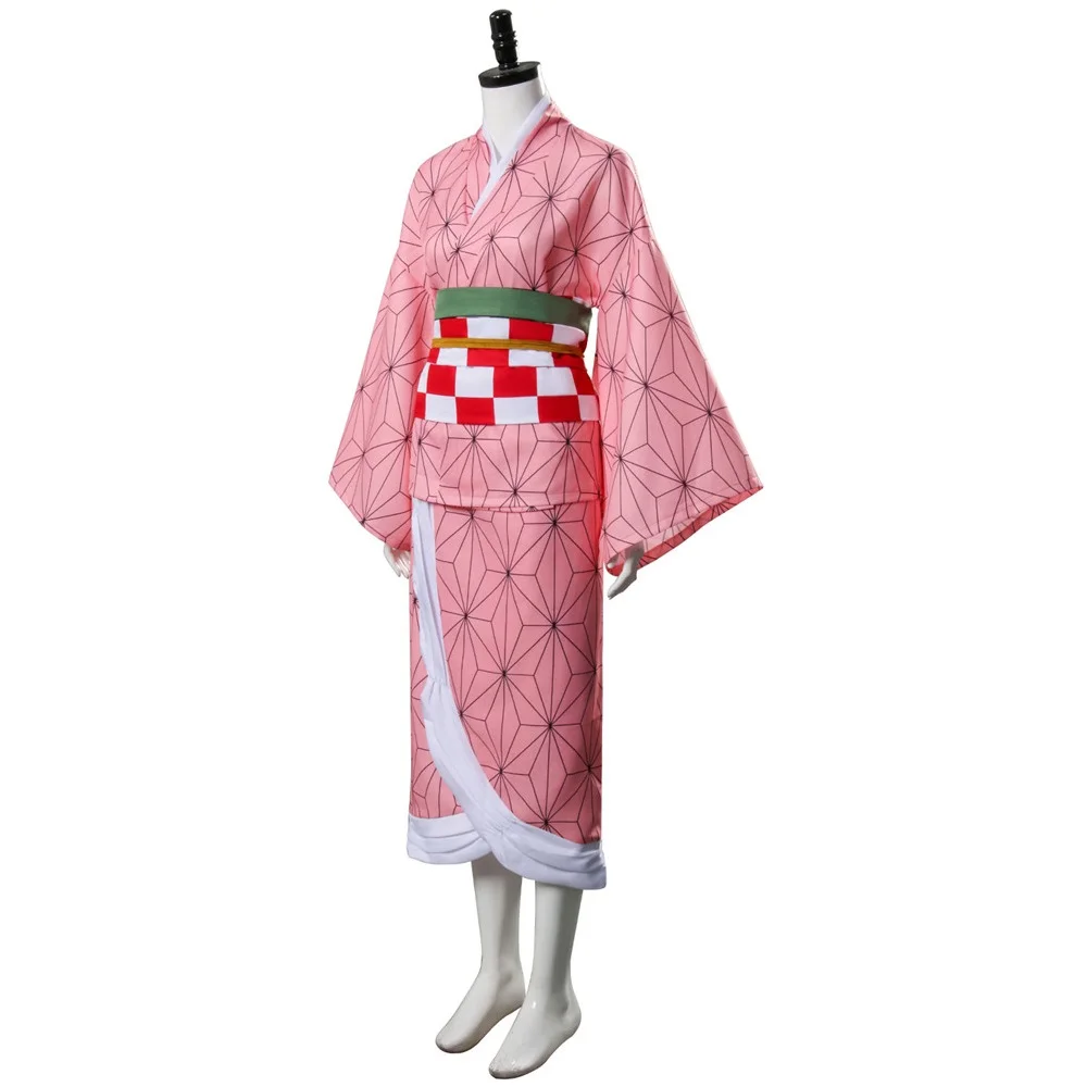 Демон убийца: Kimetsu без Yaiba камадо Nezuko женский костюм для косплея японское кимоно