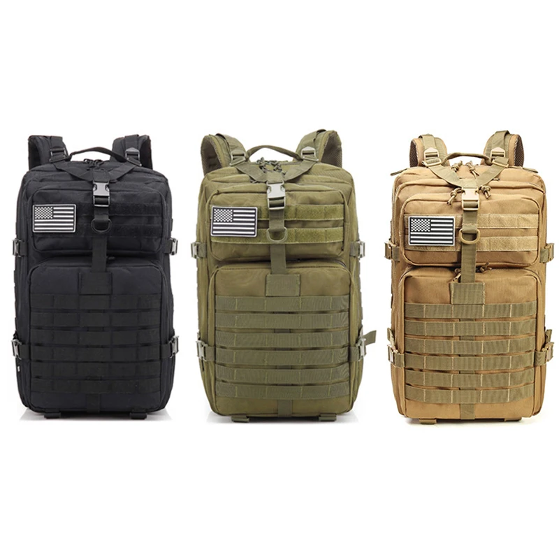 

40l Military Tactical Assault Pack Backpack Bug Out Bag Small Rucksack For Outdoor Army Molle Waterproof Men Casual Soft Handle