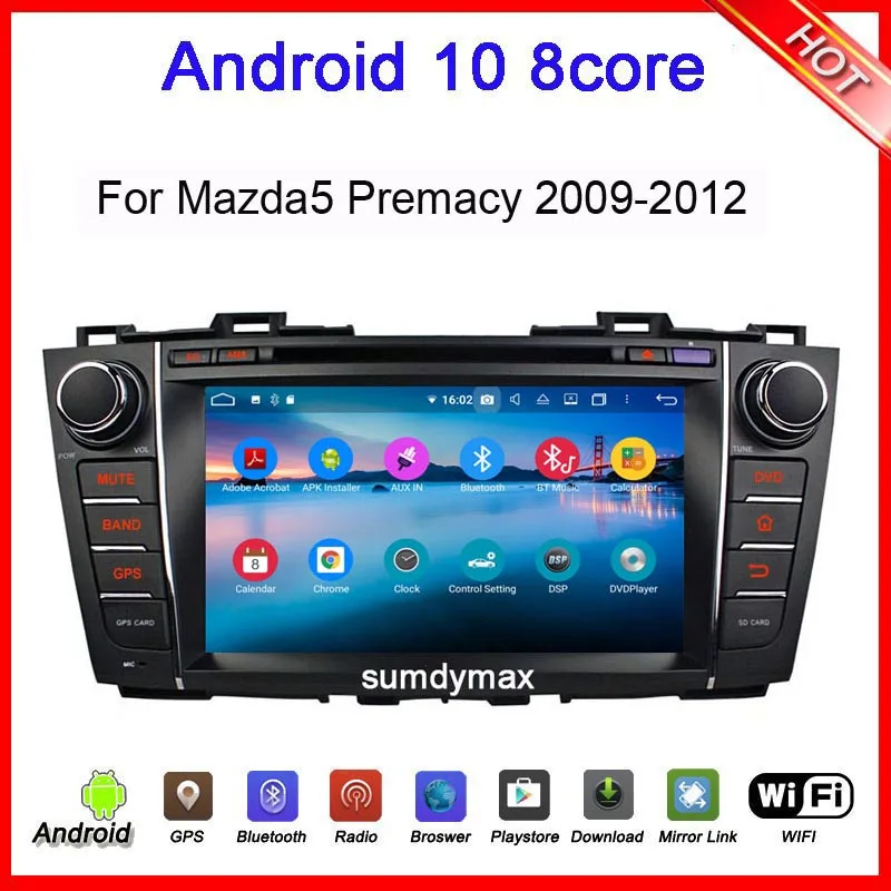 

Автомобильный радиоприемник, 8 ядер, Android 10, для mazda 5 Premacy 2009-2012, автомобильный мультимедийный плеер с gps-навигацией, аудио, стерео, головное ус...
