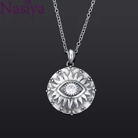eye shape pendant necklace 55 zircon for women fine sterling silver 925 jewelry daily life birthday anniversary gift
