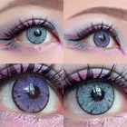 Био-эссенция 1 пара цветных контактных линз для глаз Аниме Девушки слезы линзы синие линзы для макияжа контактные фиолетовые линзы для глаз модные линзы