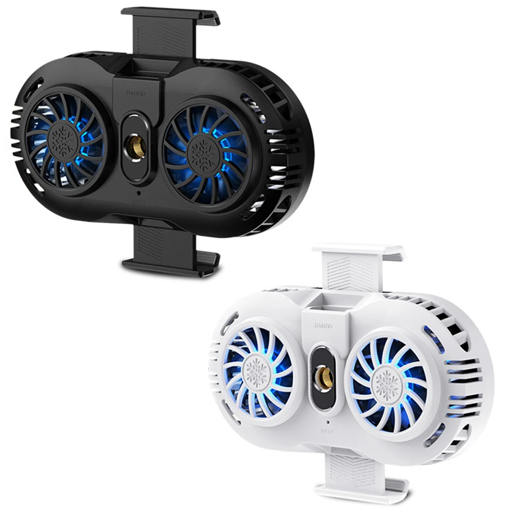 

USB Mobile Phone Cooler Universal Dual Fan Smartphone Gaming Radiator Holder Heatsink Gamepad Controller Cooling Pad for PUBG
