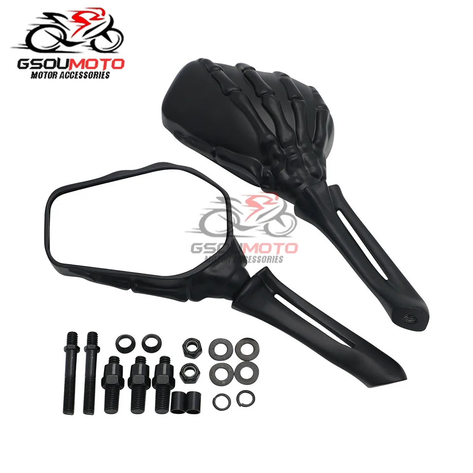 Боковые зеркала с черепом заднего вида для Honda Shadow Spirit VT400 VT750 VT1100 VTX 1300/1800 STEED VLX 400/600