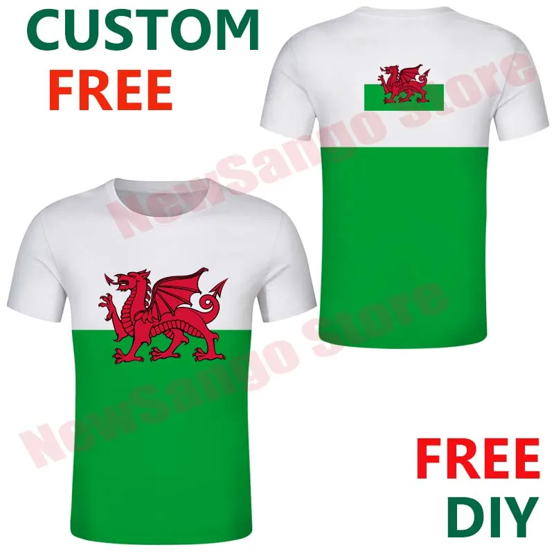 Мужская футболка с надписью Cymru логотипом кельтского регби на заказ флагом