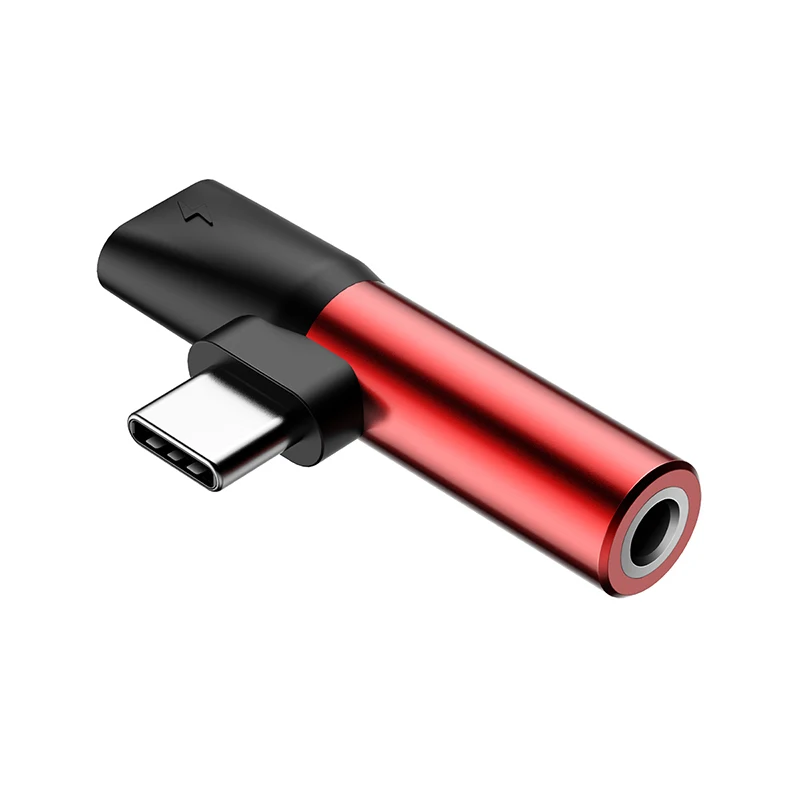 Red Baseus Usb type C до 3,5 мм Aux Jack аудио адаптер для samsung S10 S9 S8 Xiaomi Mi9 huawei mate 20 P30 Pro ype-C зарядный адаптер - Цвет: Red