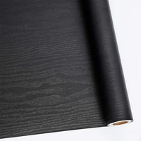 black wood grain self adhesive wallpaper film vinyl waterproof wall stickers kitchen wardrobe cabinet furniture renovation