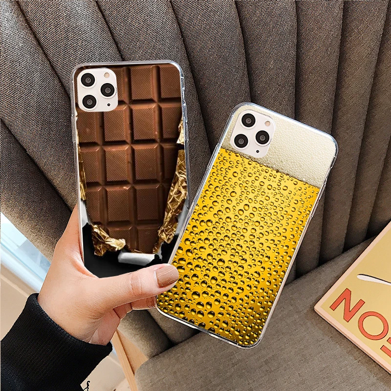 

Chocolate beer Funny disk Phone Cover For iPhone 11 12 Pro Max X XS XR Max 7 8 7Plus 8Plus 6S SE20 Soft Silicone TPU Case Fundas