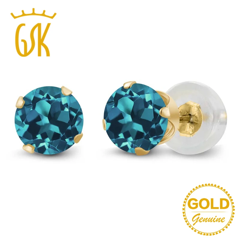 GemStoneKing Настоящее 14 К желтого золота ювелирные украшения 1 10 Ct 5 мм круглый Лондон