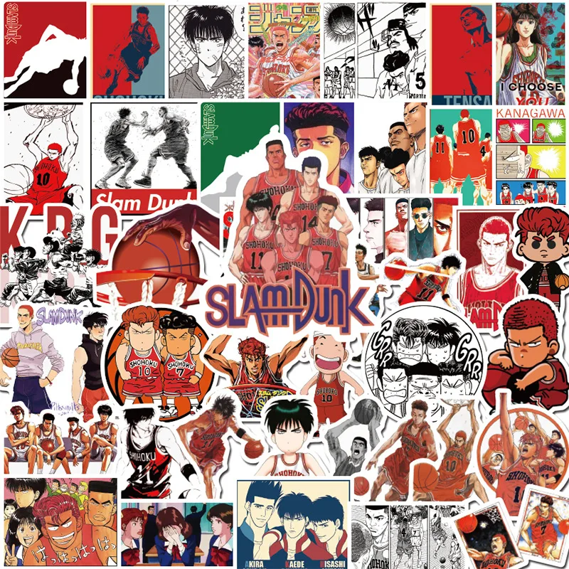 50 Uds Anime nuevo Slam Dunk maestro Graffiti impermeable Skateboard maleta de viaje tel&eacute;fono port&aacute;til pegatinas de equipaje lindo ni&ntilde;os Ni&ntilde;a-0
