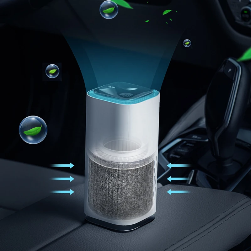 

Mini Air Purifier for Home,Air Cleaner with Night Light,USB Portable Desktop Air Filtration with True HEPA Filter