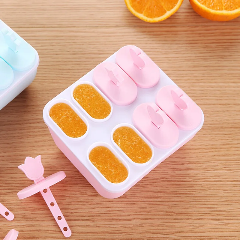 

Ice Cream Mold DIY Homemade Popsicle Molds Freezer Juice 6/8 Cell Size Ice Cube Tray Popsicle Barrel Mould