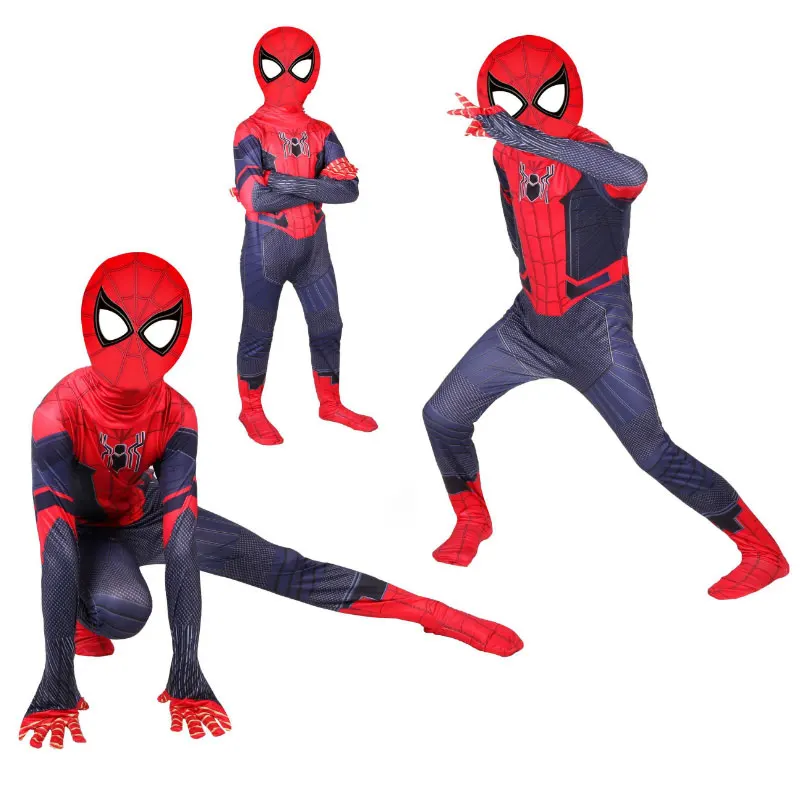 Новый детский костюм Человек-паук Стихи Майлс Моралес карнавальный зентай боди |