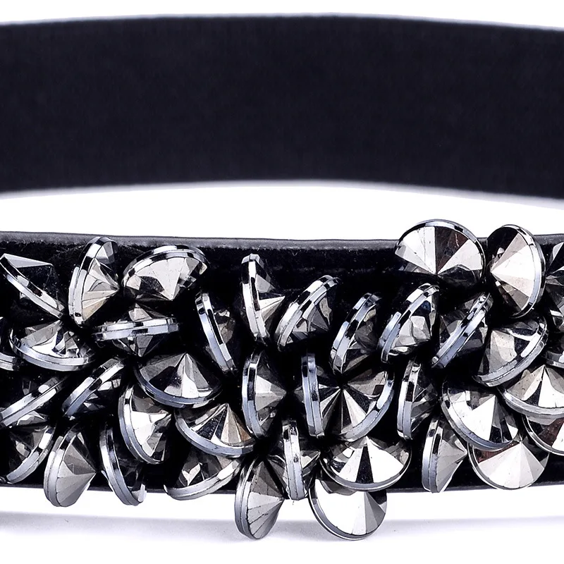 Ремень женский с металлической пластиной широкий пояс в стиле панк/вестерн