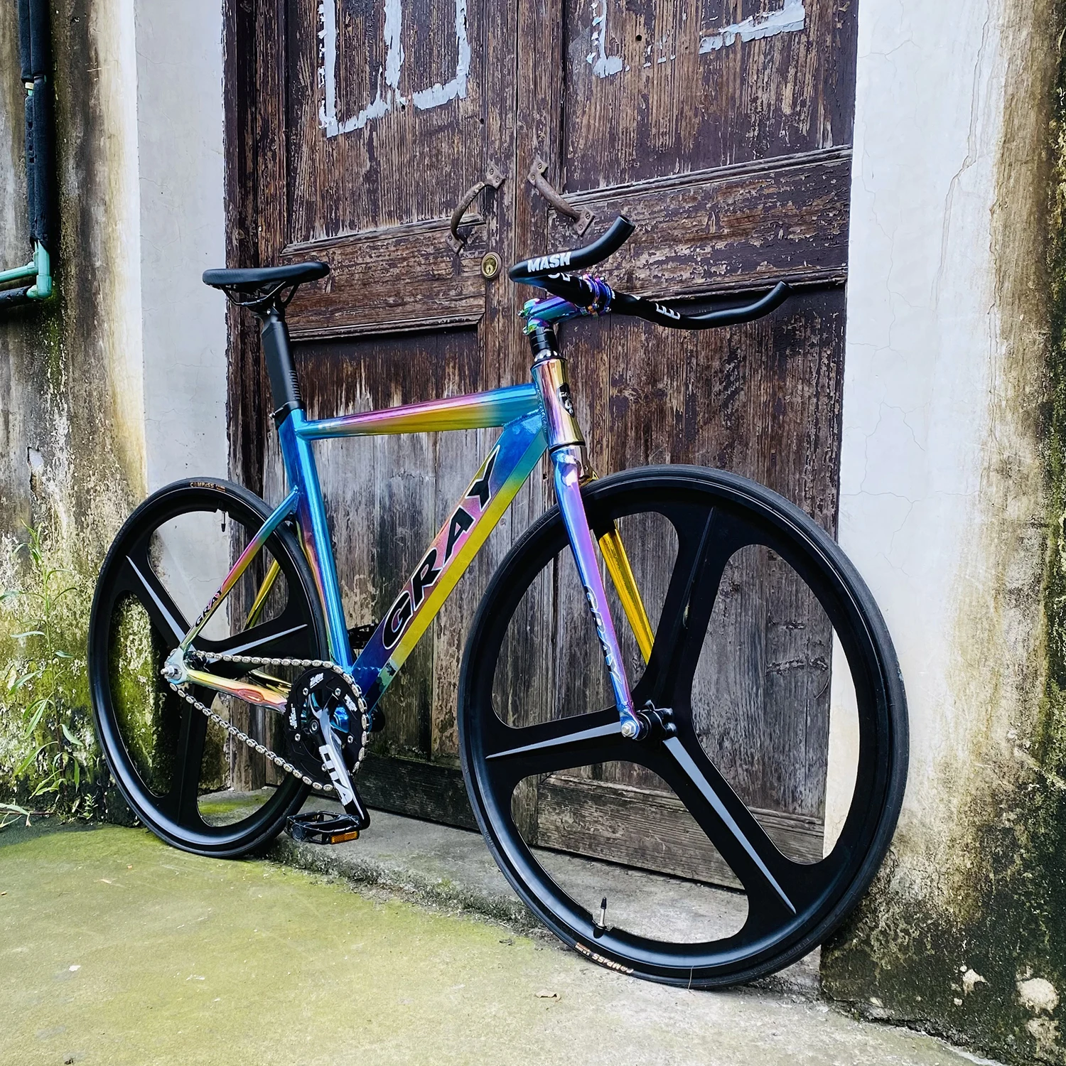 Серый Трековый велосипед с фиксацией 52 см рама из алюминиевого сплава 3 Спицы