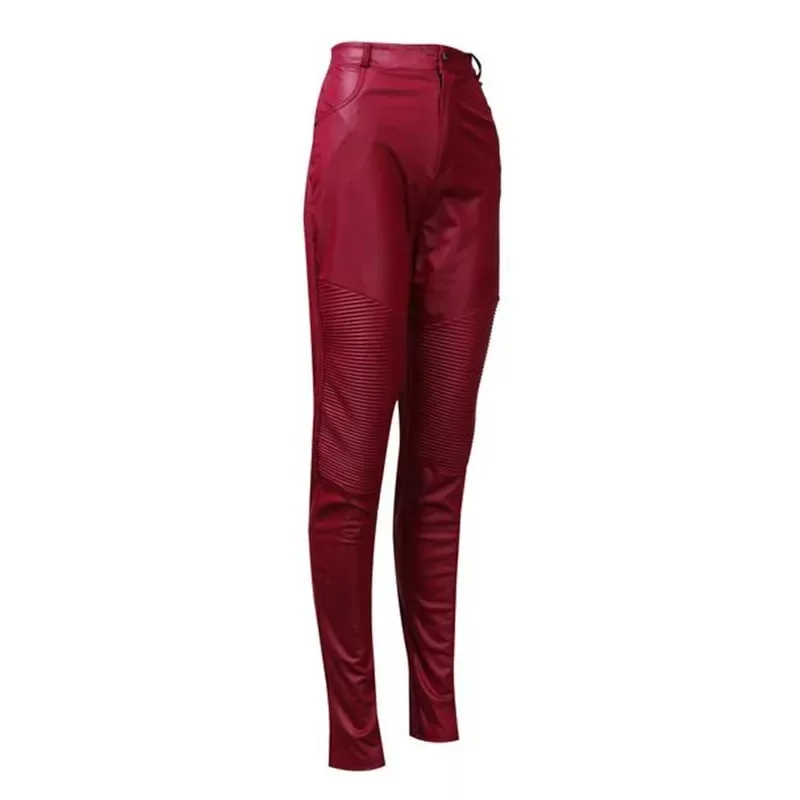 

Hot Sexy Fashion Womens Stretch High Waist Pencil Pants Skinny PU Leather Long Solid Sexy Slim Club Party Casual Pocket Trousers
