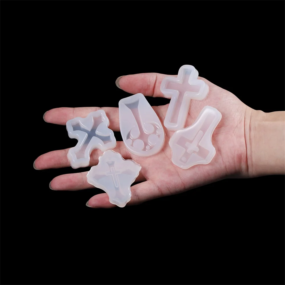 Форма для отливки подвесок из силикона с крестом форма самостоятельного литья