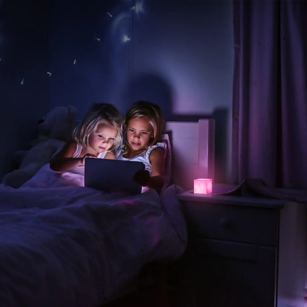 

LEDMOMO LED Cube Light Multicolor Night Light Battery Operated Cordless Night Lamp for Home Bedroom Living Room