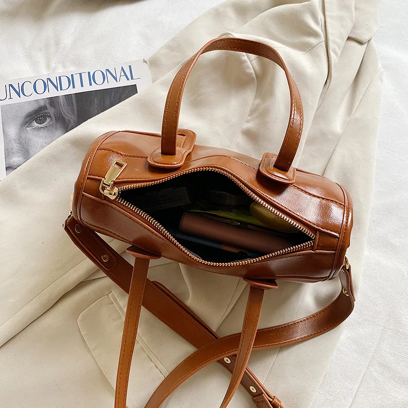 

Vintage Oil Handbag Purses Women Shoulder Crossboody Bags 2021 New Luxury Brand Design Ladies Messenger bags Saddle High Quality