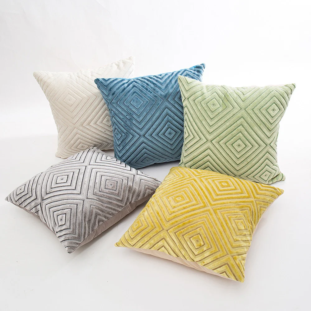 

Linen Flocking Pillow Cover Home Decoration Accessories Sofa Waist Throw Cushion Kawaii Home Decor Cushion Case Dropshipping