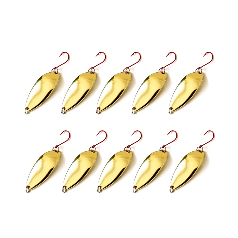 10 шт. блестящая золотая и серебристая металлическая блесна ложка рыболовная