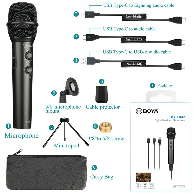 

BOYA BY-HM2 iOS iPhone Android Type-C USB