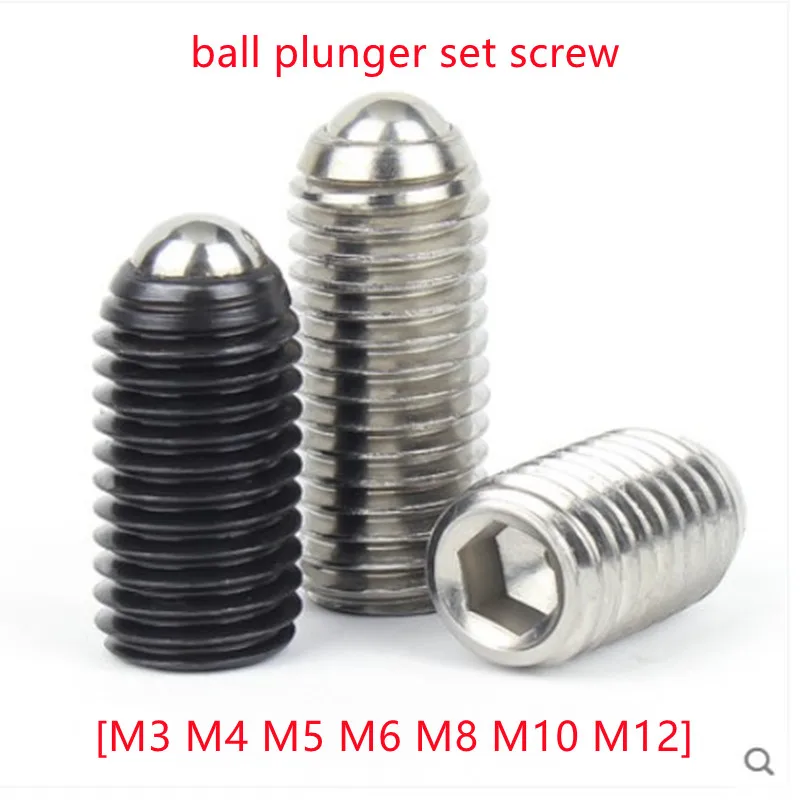 M3 M4 M5 M6 M8 M10 M12 Black Grade 12.9 304 stainless steel Hex Socket Allen Spring Ball Plunger Grub Point Set Screw Bolt