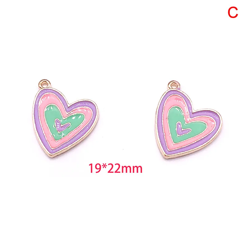 10 шт./лот мультфильм лламы торт сердце кактус эмаль шарм золото металл подвеска