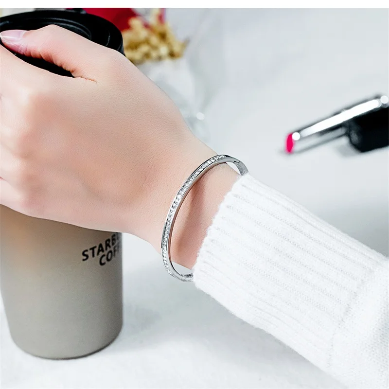 VYA модный браслет из розового золота и серебра классический титановой стали