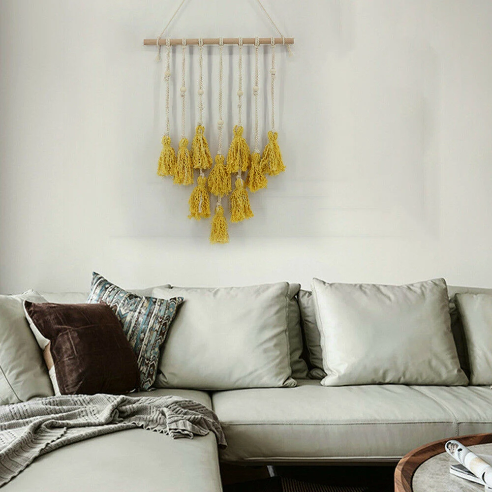 

Wall Hanging Macrame Tapestry Bohemian Style Wall Art Decor Handmade Chic Handcrafte Living Room Bedroom Decoration