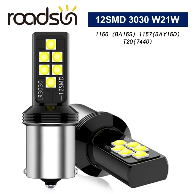 2 шт. 1156 P21W BA15S 1157 P21/5W BAY15D T20 W21W 7440 Лампа поворотный сигнал чипы Cree Светодиодная