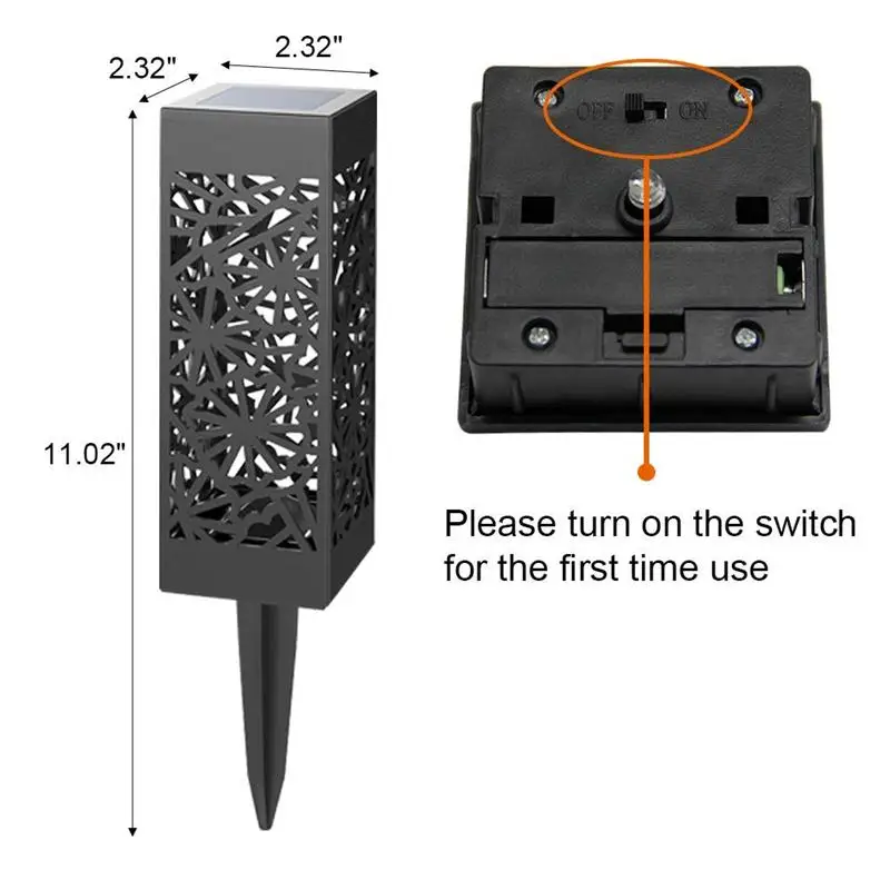 

2PCS/Set Hollow Solar Lawn Light Decoration Light Yard Light Outdoor Lamp
