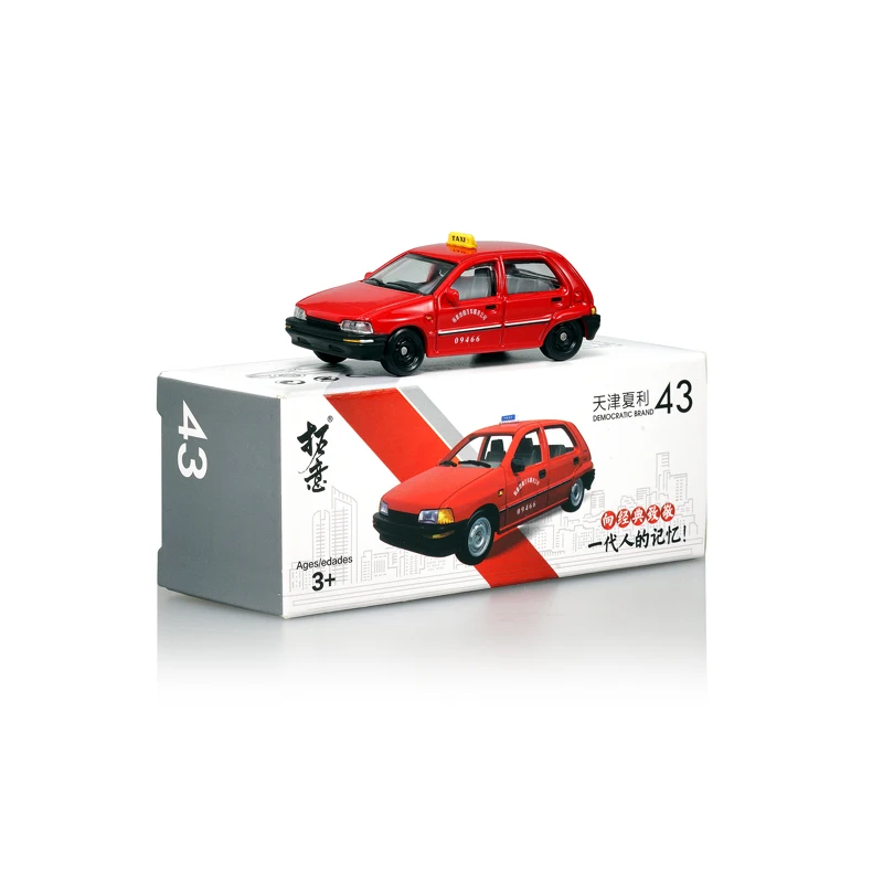 Игрушечный автомобиль China Xiali Taxi Hatchback 1:64 (красный) (металлические и пластиковые