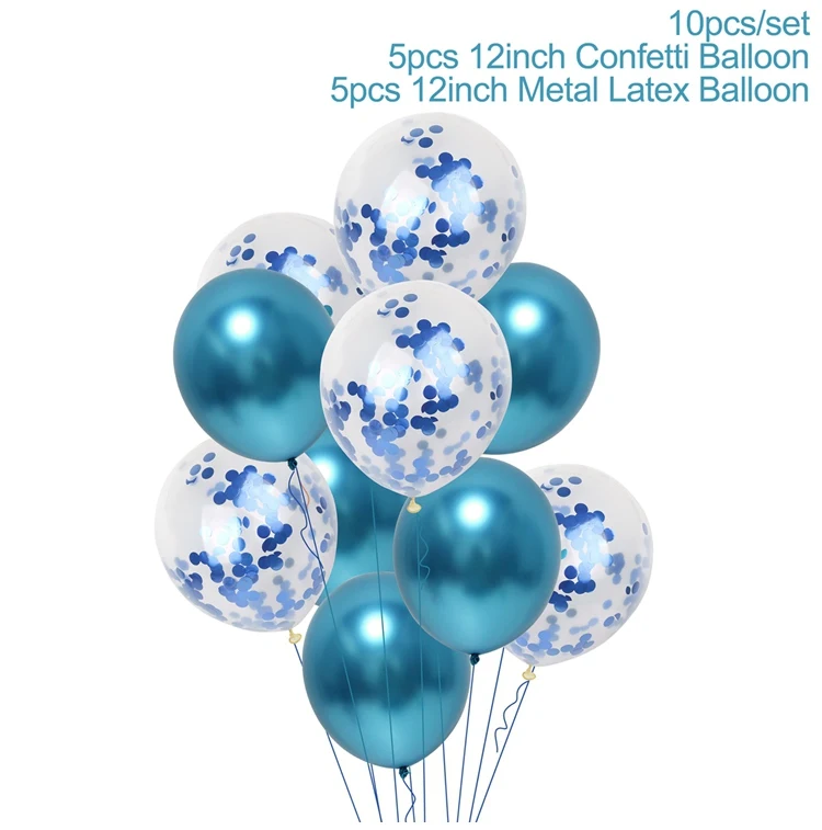BLUE Balloon 10pcs QIFU детская прозрачная коробка для хранения воздушных шаров, украшения для детского дня рождения, украшения для вечеринки, подарки для мальчиков девочек - Цвет: BLUE Balloon 10pcs