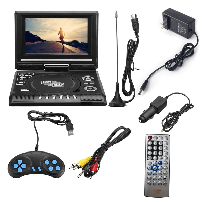 

Портативный DVD-плеер K1KF 7 ''creen с пультом дистанционного управления, игровой планшет с поддержкой USB/SD-карт, несколько форматов дисков для дома...