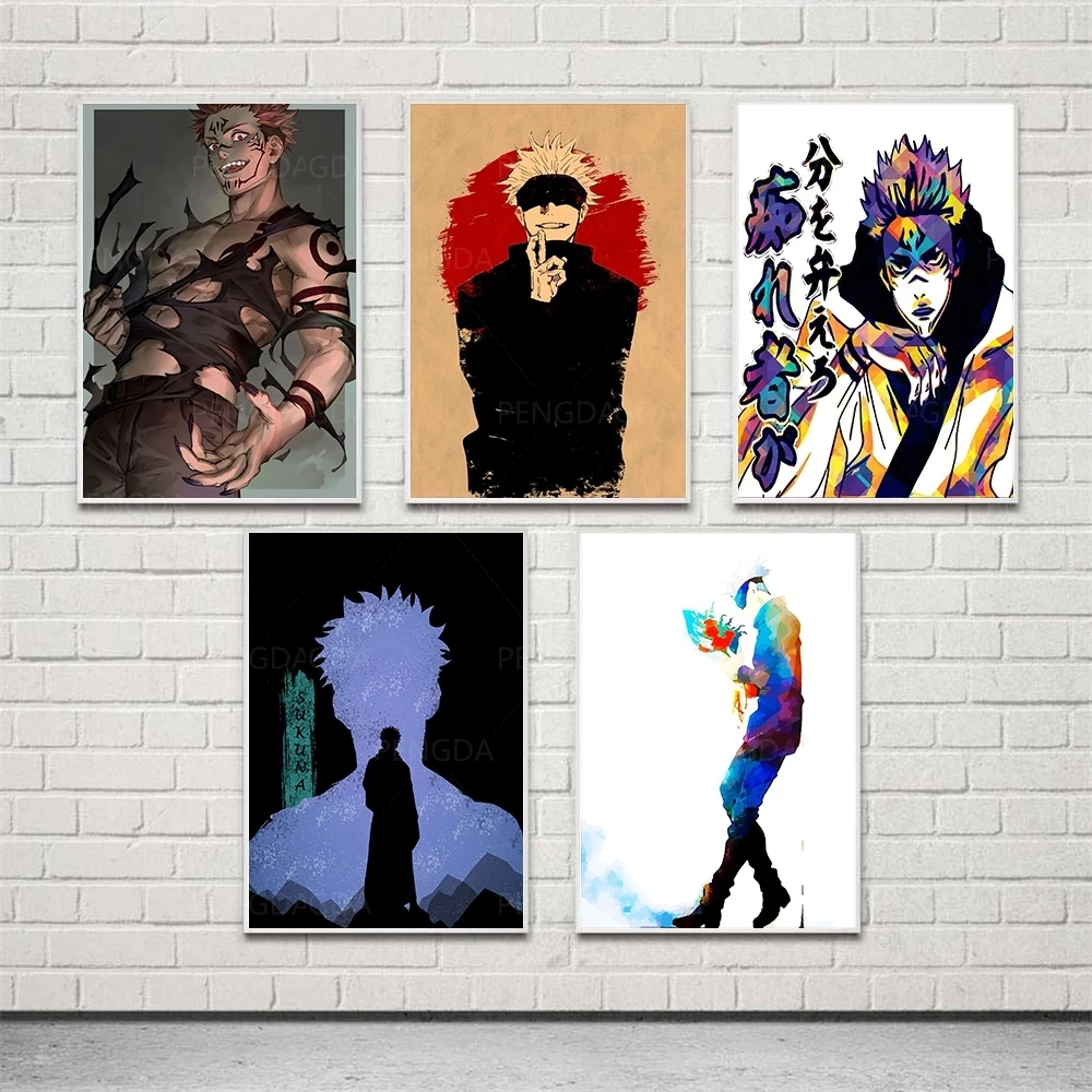 

Canvas HD Printed Jujutsu Kaisen Painting Wall Art Poster Japanese Home Decor Animation Picture Living Room Modular No Framework