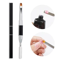 double ended stainless steel light therapy pen poly nail gel nail brush pull flower pen tool nail art extension pen nail brushes