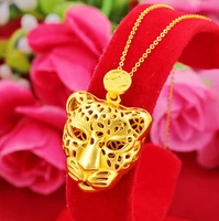 hi japan and south korea hollow out animal head24k gold pendant necklace for party jewelry with chain choker birthday gift girl