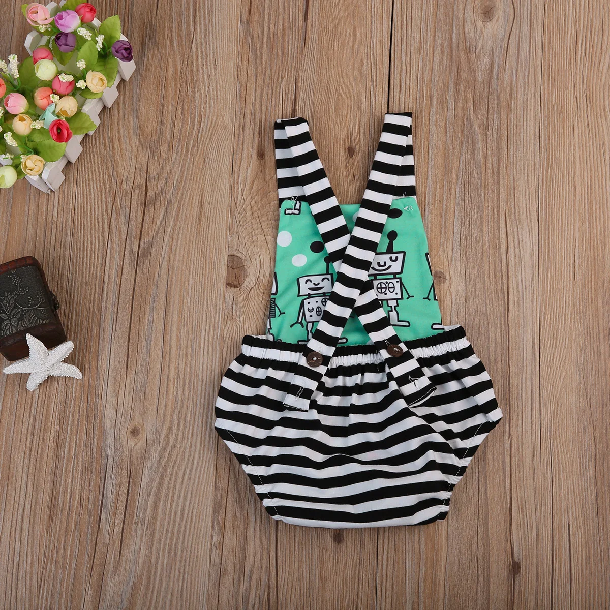 

Newborn Toddler Baby Boy Girl Unisex Cotton Sleeveless Cartoons Bodysuit Outfits 0-18 Months Helen115