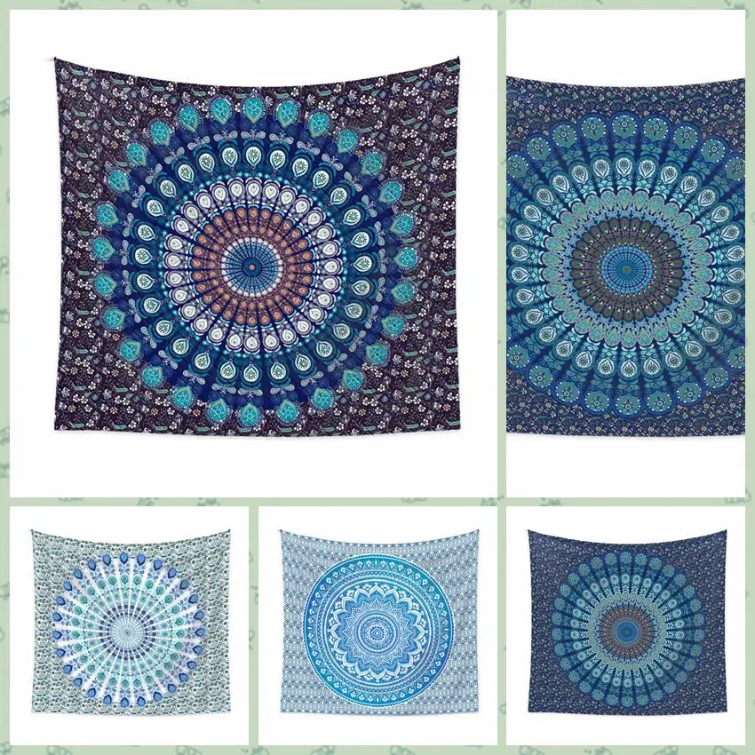 

Blue Mandala tapestry wall hangings Boho decorative wall covering tapestry Psychedelic tapestry Mandala tapestry