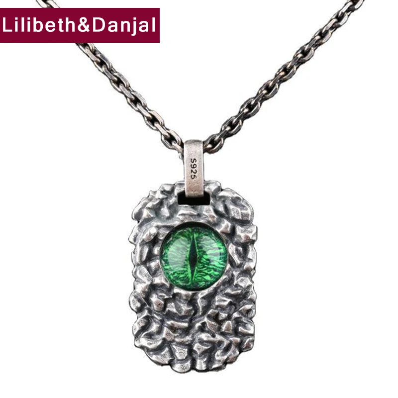 

Eye Of God Pure 925 Sterling Silver Inlaid Stained Glass Necklace Pendant Fashion Jewelry Gift Women Men 2021 Free Shipping P20